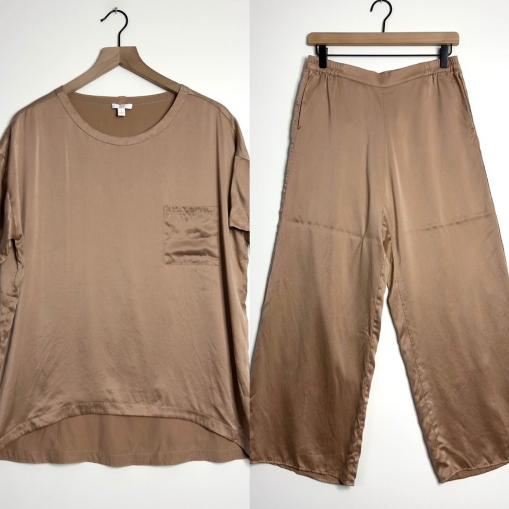LUNYA Washable Silk Tee Pants Pajama Set